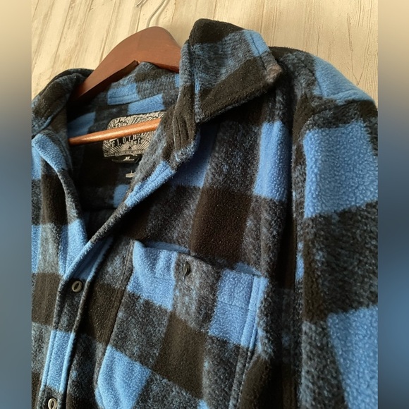 Trademark Brooklyn Cloth MFG Co. Mens Shirt Shacket XL Buffalo Plaid Blue Black - Picture 4 of 9